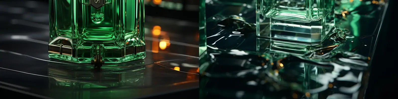 高端轻奢祖母绿色香水化妆品包装瓶电商产品广告摄影海报midjourney关键词咒语分享