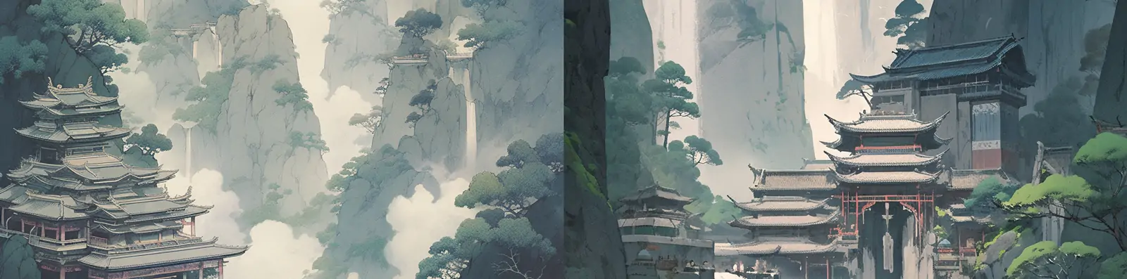 中国山水国画庭院绘图midjourney关键词咒语分享