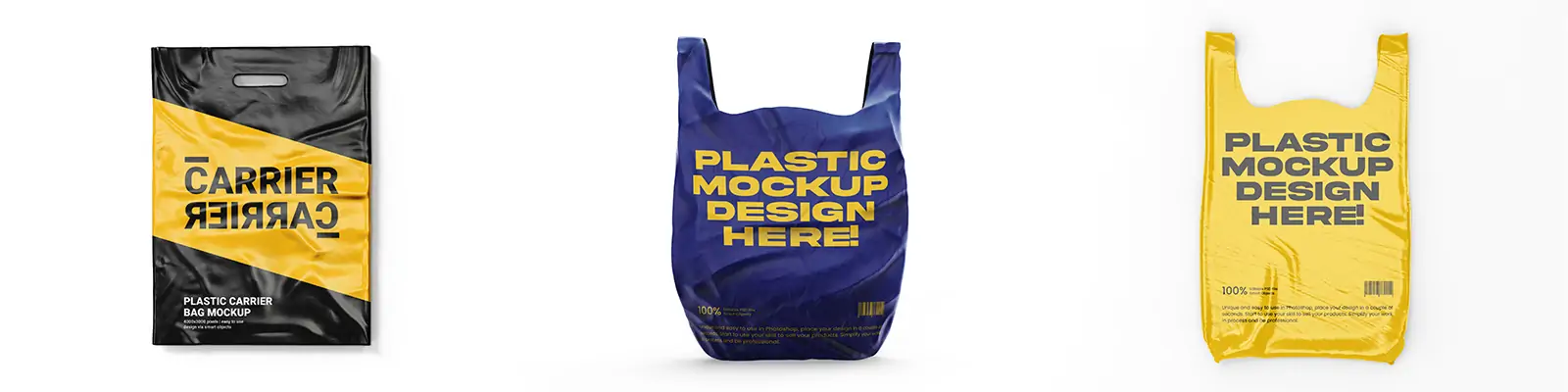 手提塑料袋购物袋垃圾袋logo效果展示贴图样机psd设计素材模版Mockup