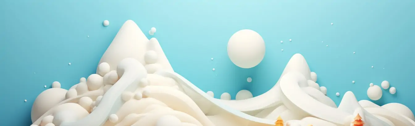 3D立体粘土风格冬季圣诞节场景雪景艺术插图海报midjourney关键词咒语