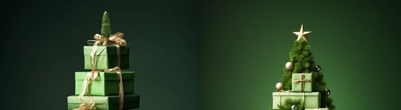 圣诞树礼物礼盒球圣诞节海报设计背景素材Midjourney关键词咒语