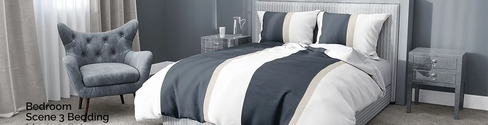 家纺床品四件套卧室床单被罩图案印花展示样机贴图设计素材Mockup