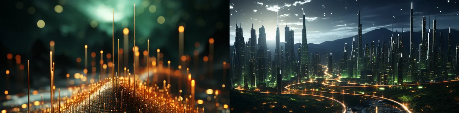 未来主义数字科技可视化大数据光效粒子三维立体网络线条海报背景midjourney关键词咒语