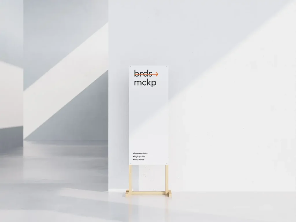 高端商超导视系统指示牌引路牌场景展示样机贴图psd设计素材模板Mockup-Ai宇宙吧-