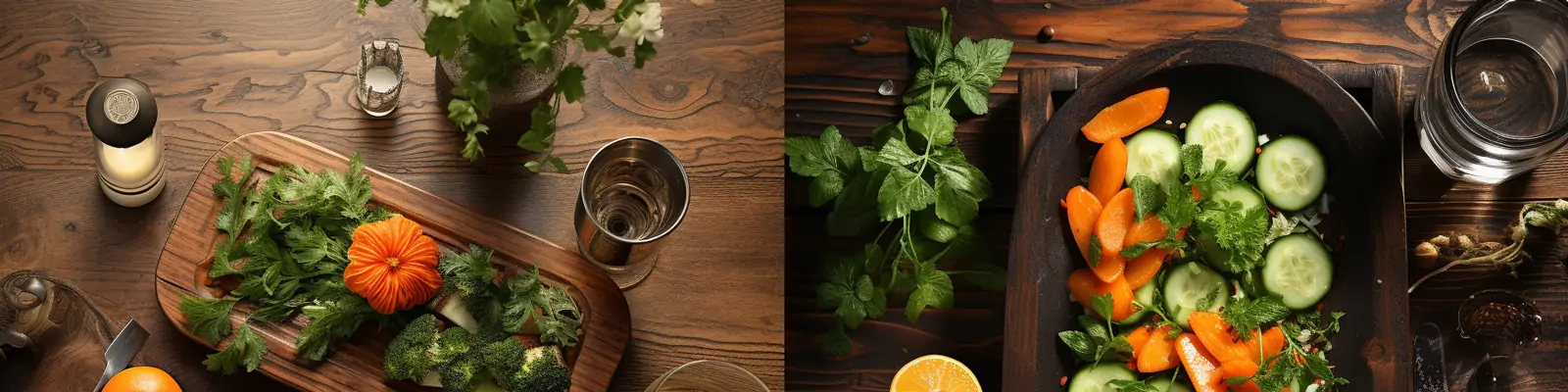 创意厨房案板生鲜食材蔬菜水果沙拉轻食电商广告摄影海报midjourney关键词咒语分享：