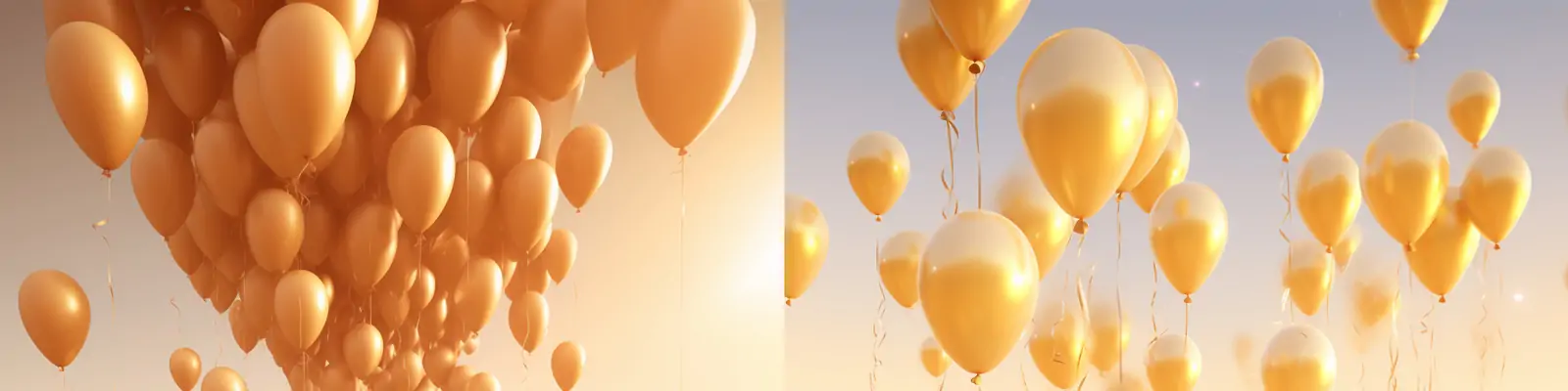 创意概念艺术浪漫节日氛围金色气球礼物礼盒活动场景空间海报背景midjourney关键词咒语分享