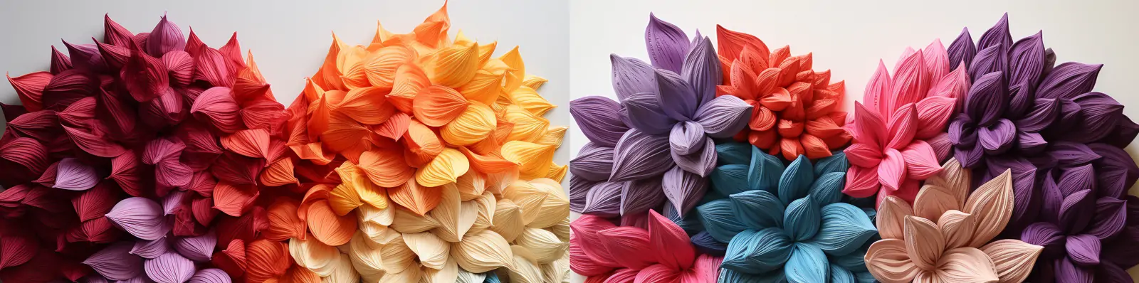 创意彩色三维立体针织鲜花心形艺术手工艺品摄影海报midjourney关键词咒语分享