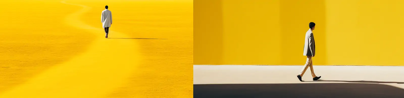 极简主义黄色白色主题安静人物艺术场景空间摄影海报midjourney关键词咒语