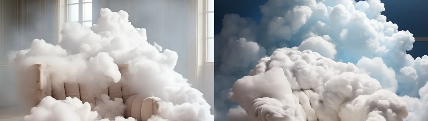 棉花云朵创意沙发椅子造型Midjourney关键词咒语