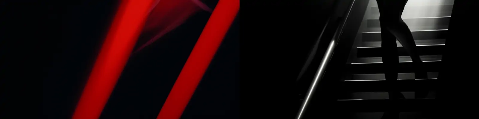 创意复古女孩人物霓虹灯神秘黑红光线对比艺术写真摄影海报midjourney关键词咒语分享