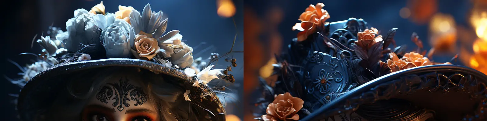 万圣节雾状空灵哥特式连衣裙女孩装扮化妆头饰装饰人物摄影海报midjourney关键词咒语分享