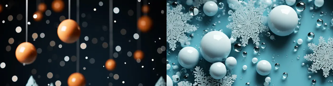 圣诞节冬季场景雪花圣诞树Midjourney关键词咒语