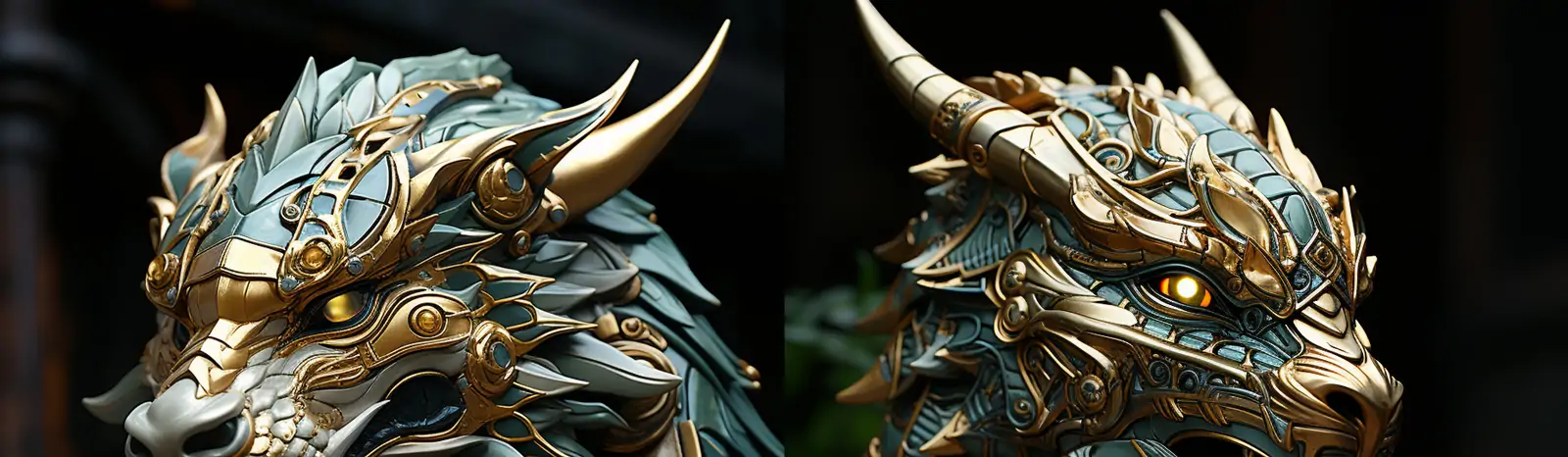 金属龙头战士创意形象midjourney绘图关键词咒语