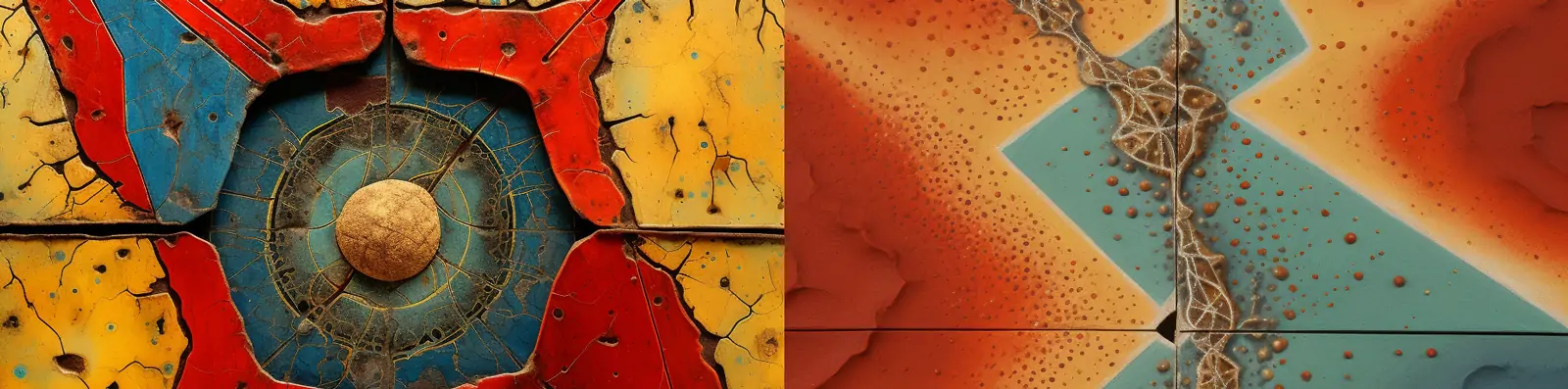 创意抽象艺术万花筒沙画超现实油画涂鸦瓷砖破裂绘画海报midjourney关键词咒语