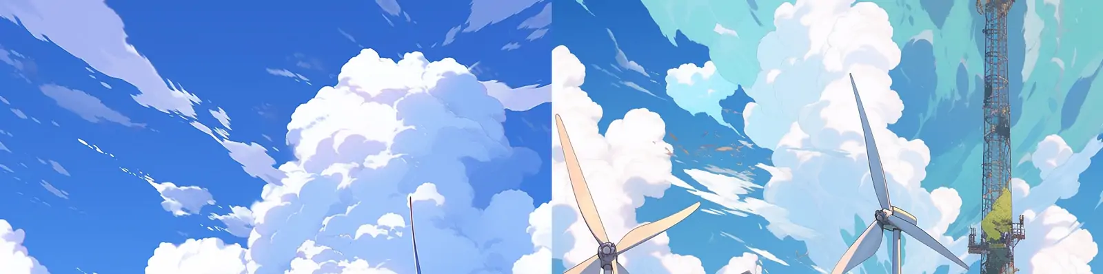 动漫风草原大风车唯美场景midjourney关键词咒语