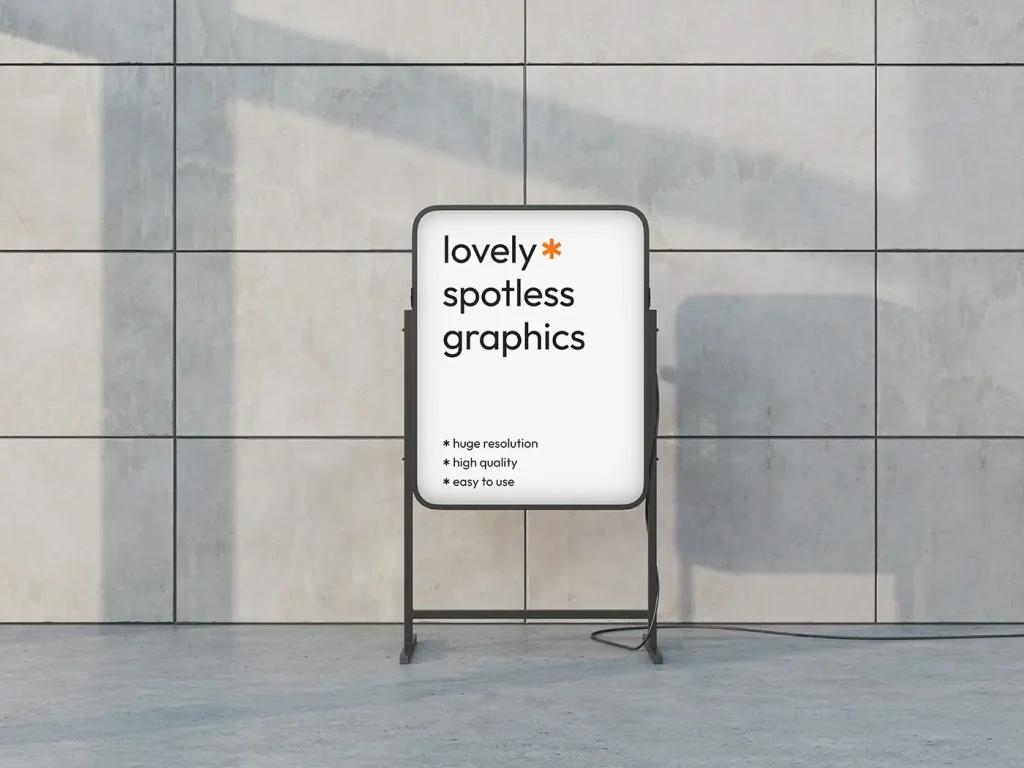 高端商超导视系统指示牌引路牌场景展示样机贴图psd设计素材模板Mockup-Ai宇宙吧-