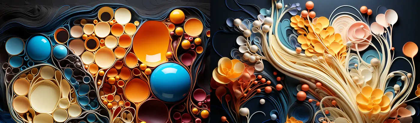 创意植物微生物抽象艺术图形自然线条图案作品海报midjourney关键词咒语分享