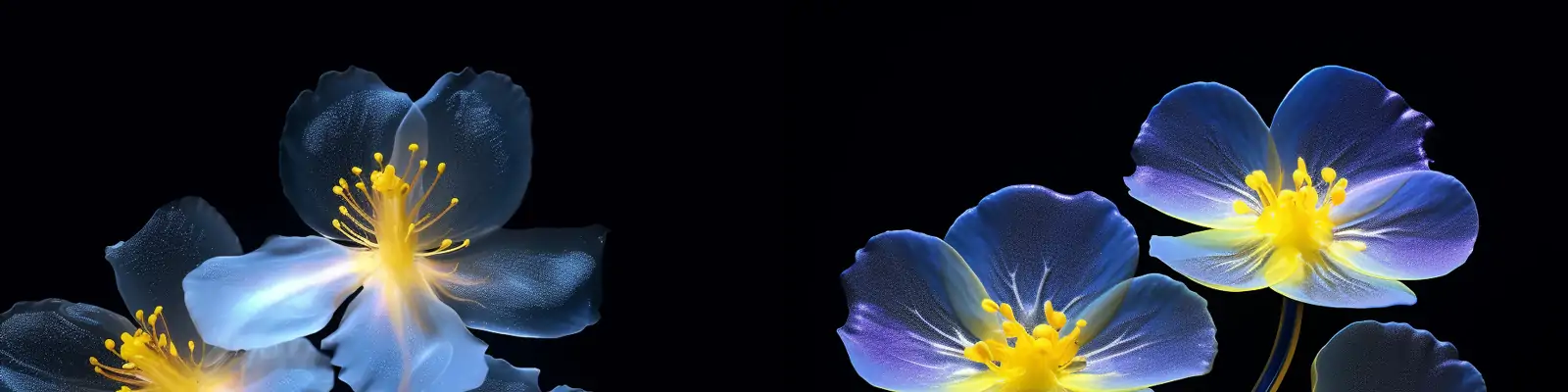 超现实蓝紫色半透明美丽童话鲜花迷人视觉生物发光体艺术摄影海报midjourney关键词咒语