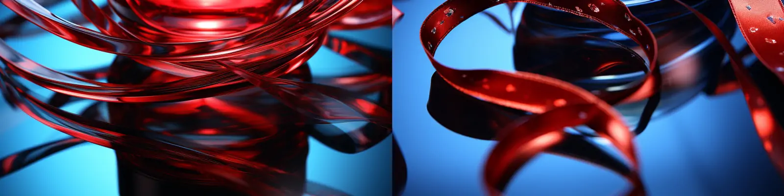 创意红色丝带空间首饰化妆品产品广告拍摄特写艺术摄影海报midjourney关键词咒语分享