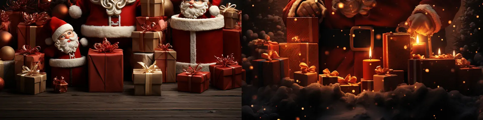 红色圣诞节圣诞老人礼物烟囱雪人装饰童话世界人物模型场景海报midjourney关键词咒语：