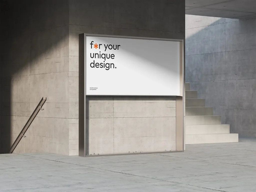 高端商超导视系统指示牌引路牌展示样机贴图psd设计素材模板Mockup-Ai宇宙吧-