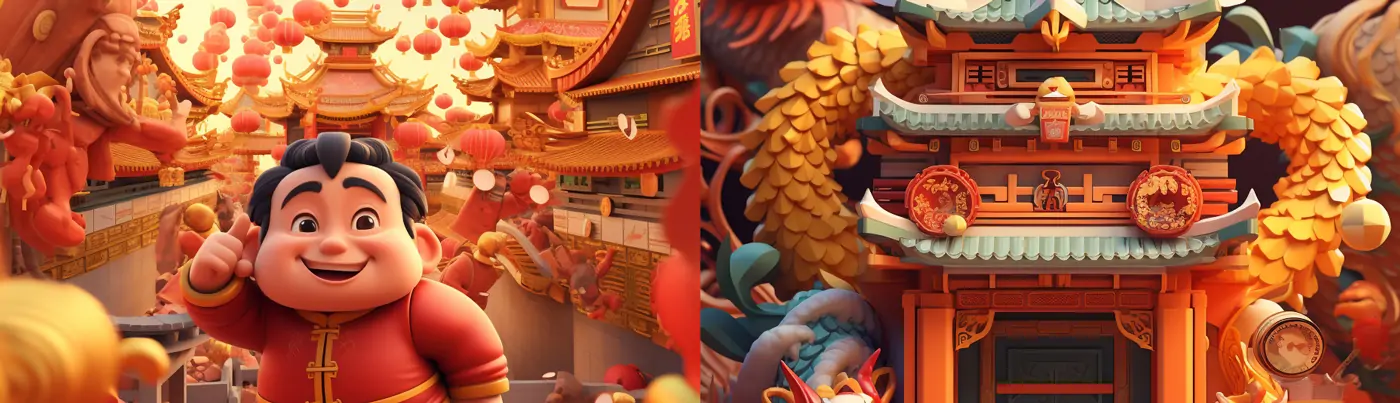 中国风传统节日春节元旦元宵中秋海报背景Midjourney关键词提示词咒语