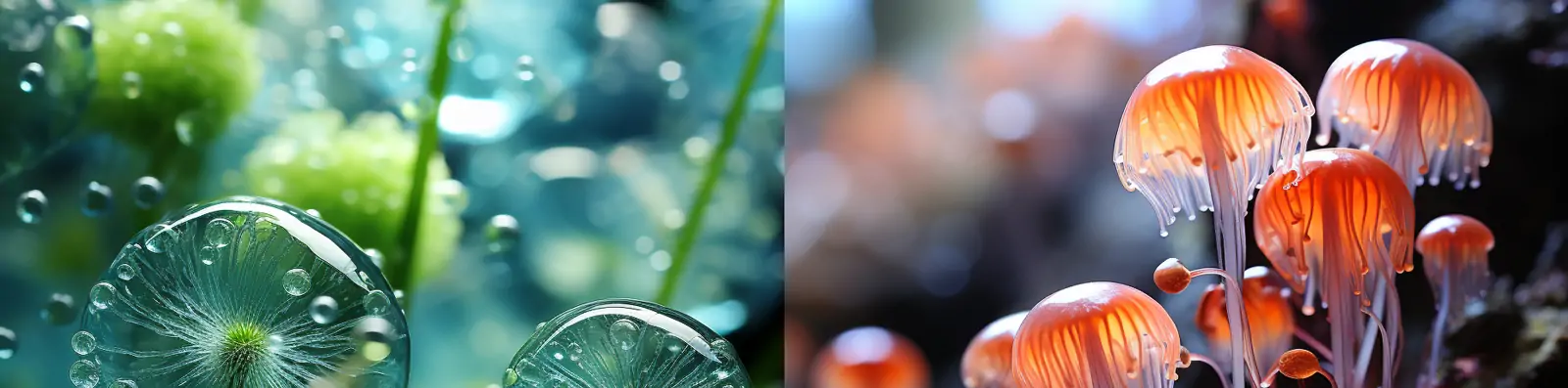 创意透明水晶气泡自然生物植物生长特写艺术摄影海报midjourney关键词咒语