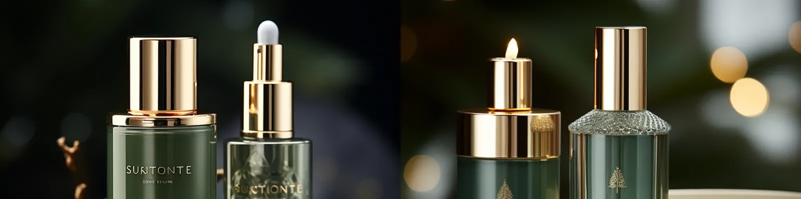 圣诞节限定版高级感绿色化妆品护肤品电商产品广告摄影海报midjourney关键词咒语