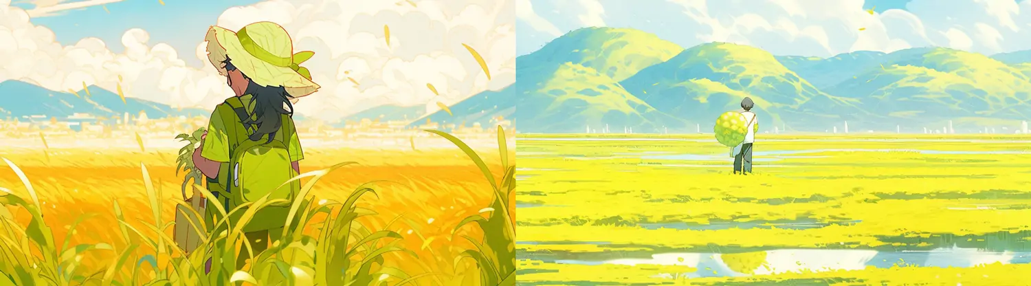 卡通动漫乡村童年场景midjourney关键词咒语