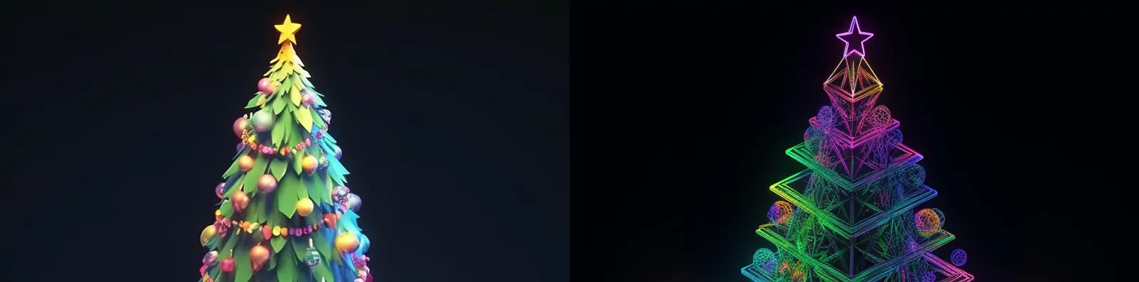 圣诞树圣诞节礼物礼盒海报设计元素midjourney关键词咒语