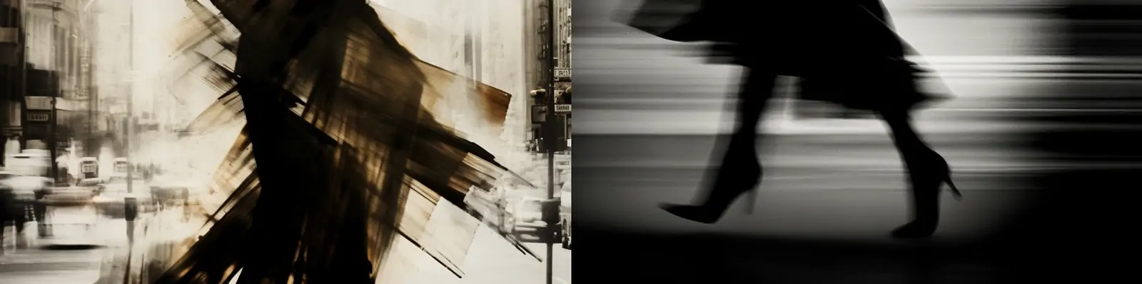 创意神秘黑白女性人物运动模糊虚化背景艺术摄影写真海报midjourney关键词咒语分享