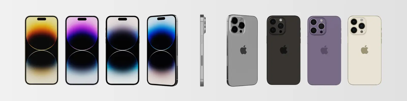 iPhone 14 Pro苹果手机移动设备显示样机贴图模型psd设计素材Mockup