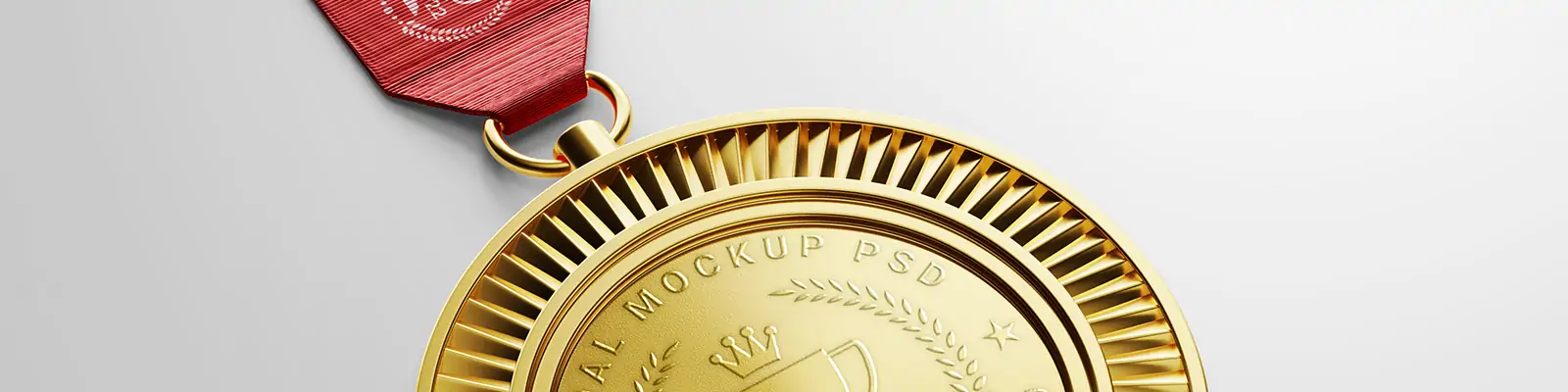 多形状金色冠军金牌奖牌展示效果样机贴图模型psd分层设计素材模版Mockup