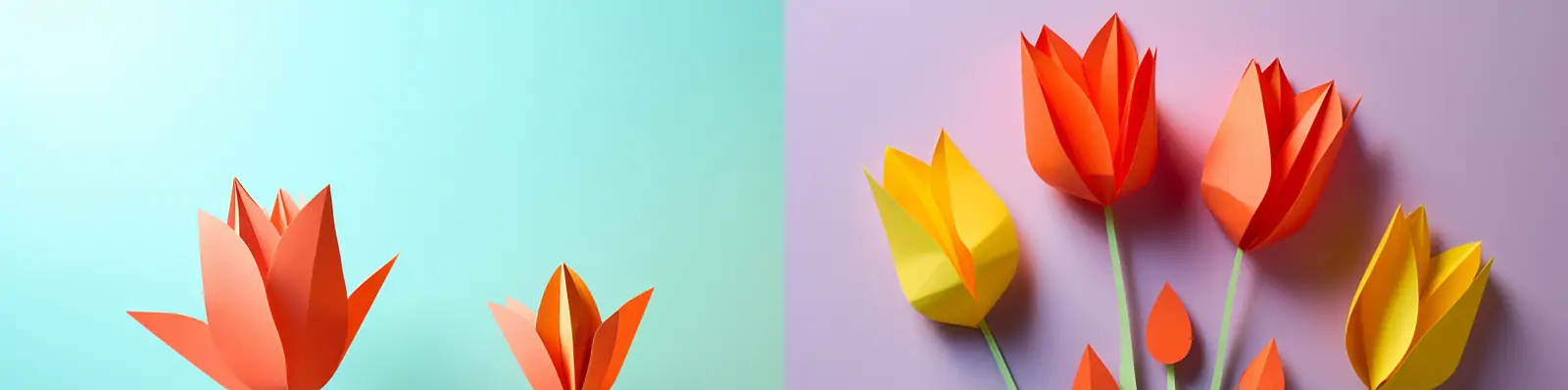 创意手工艺品鲜花郁金香折纸剪纸艺术作品海报midjourney关键词咒语分享