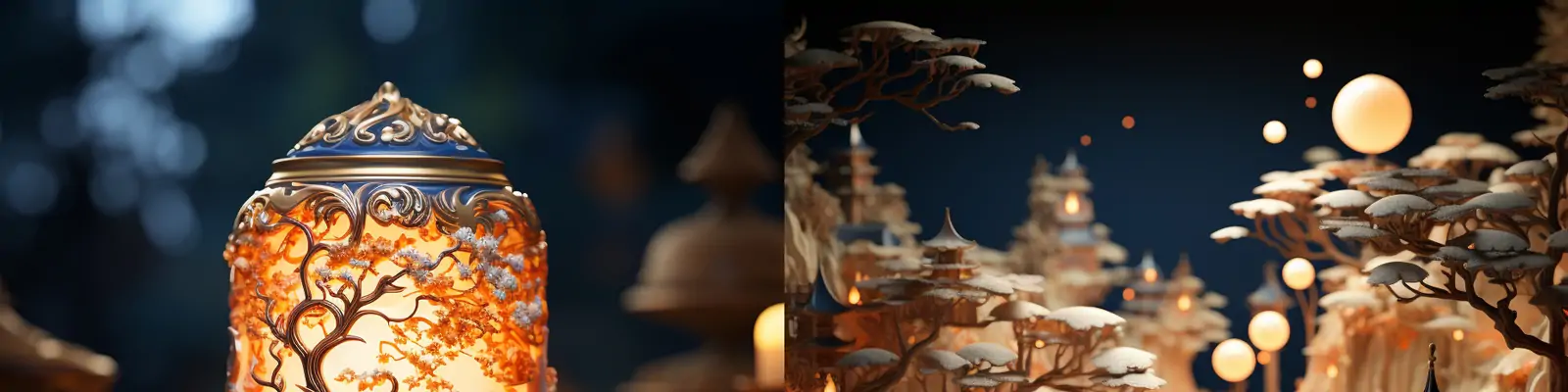 中国风复古瓷器花瓶古典艺术立体花纹图案工艺品摄影海报midjourney关键词咒语