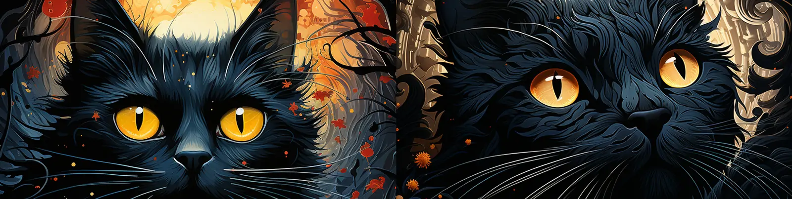 超现实手绘逼真立体动漫黑色猫咪头像特写艺术插图绘画海报midjourney关键词咒语