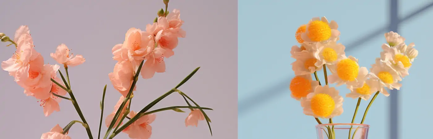 蒸汽波风格现实主义橙色玻璃花瓶Midjourney关键词提示词咒语