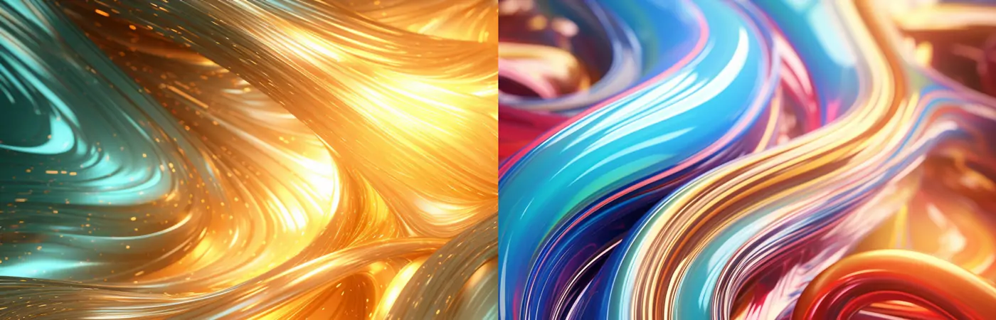 渐变彩色流体金属质感纯背景素材Midjourney关键词提示词咒语：