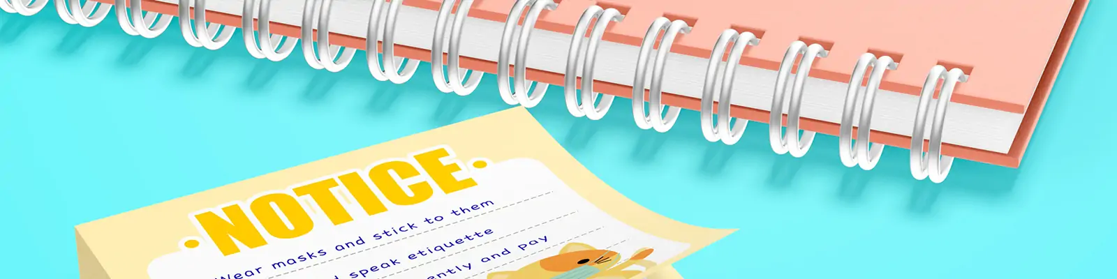 卡通儿童学生正方形便利贴毕业文创便签本贴纸VI样机贴图psd素材Mockup