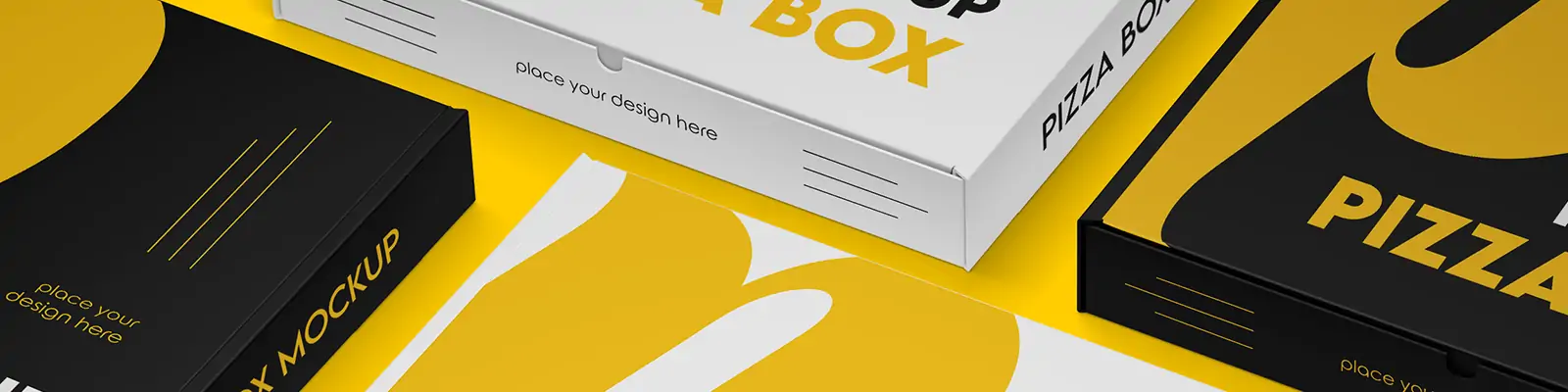 餐饮美食披萨纸盒包装盒VI展示样机贴图psd分层设计素材模板Mockup