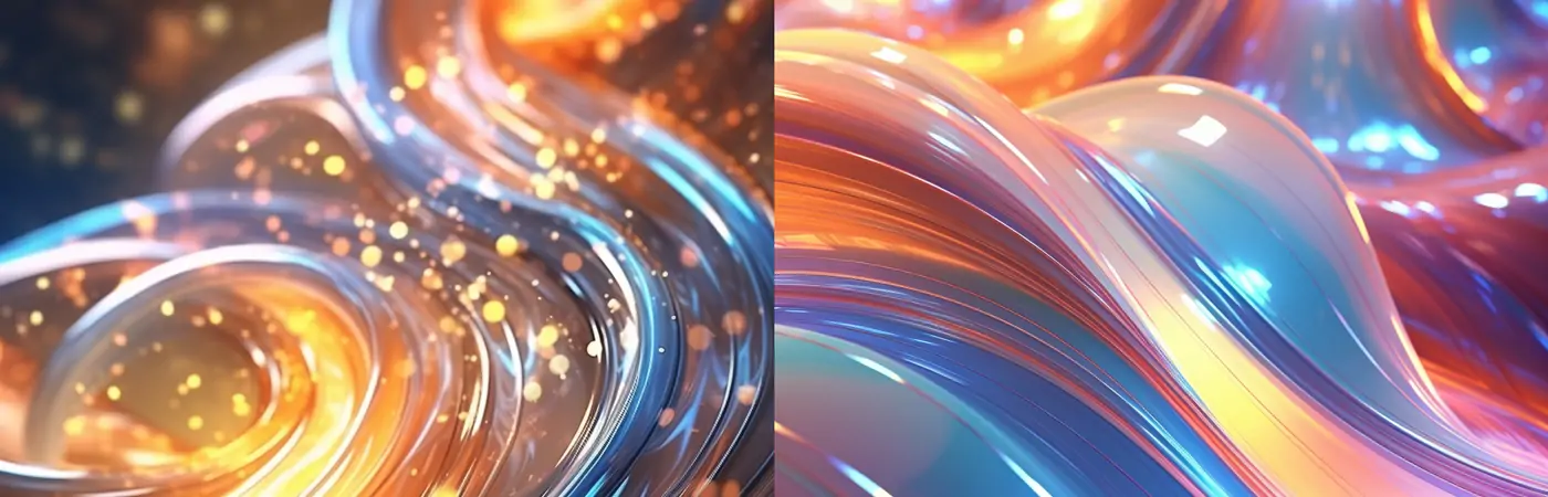 渐变彩色质感流体蒸汽波赛博朋克风格纯背景Midjourney关键词提示词咒语：