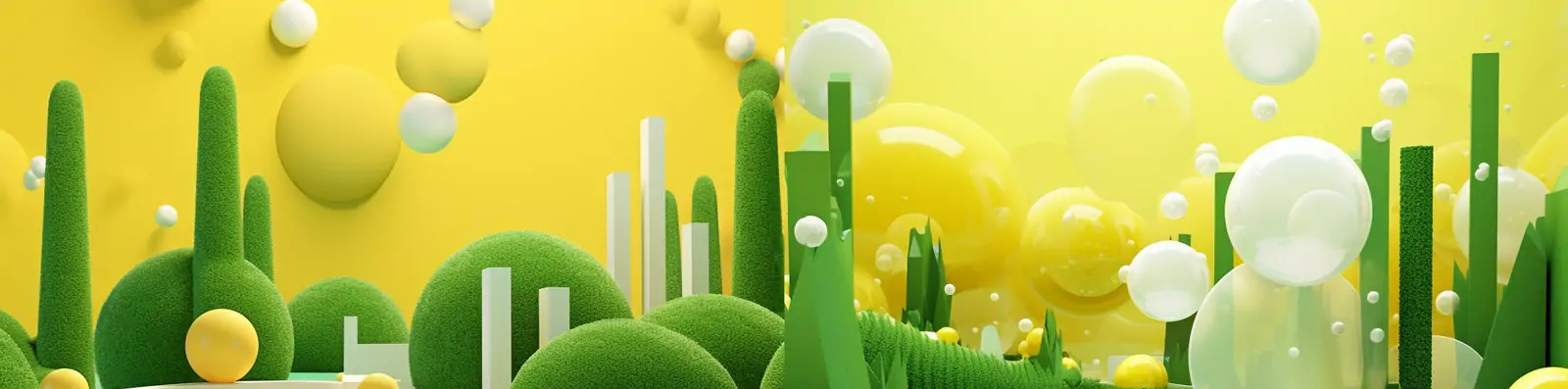 绿色可爱卡通三维立体自然植物极简主义舞台艺术特写空间海报背景midjourney关键词咒语分享