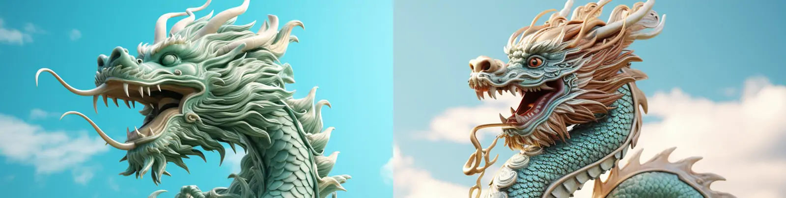 创意中国风立体动物龙雕塑艺术模型摄影海报midjourney关键词咒语分享