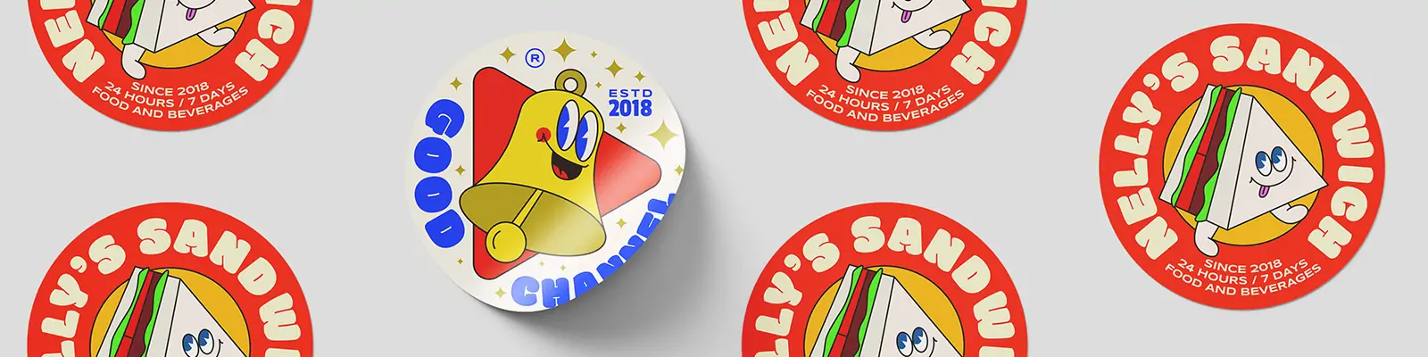 时尚潮流卷边褶皱不干胶贴纸文创logo效果展示样机贴图psd设计素材Mockup