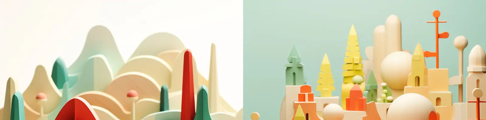 日式极简主义木质拼接玩具自然抽象艺术插图产品广告摄影海报midjourney关键词咒语