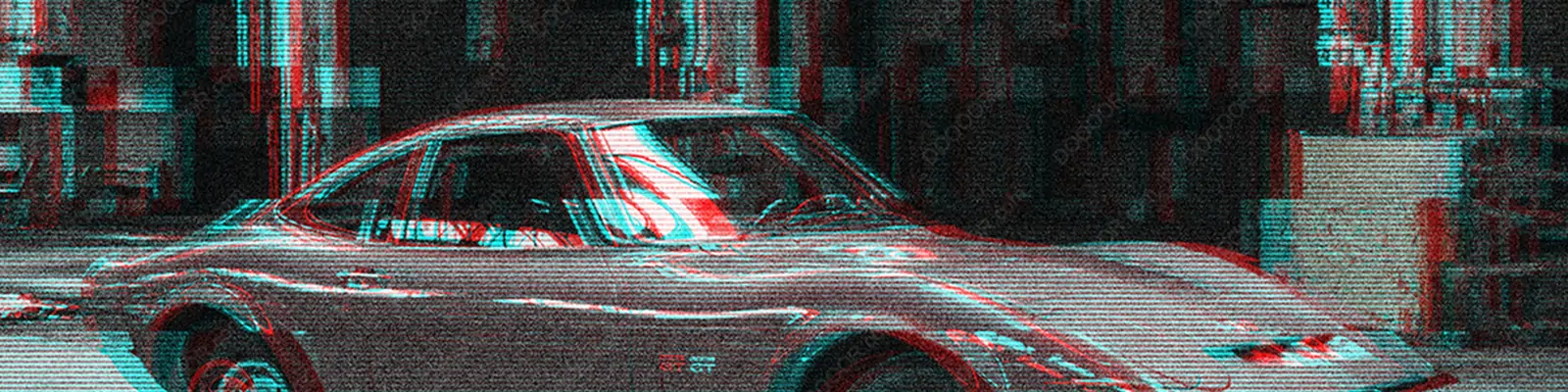 创意照片故障风弥散风模糊特效展示海报样机贴图psd设计素材Mockup