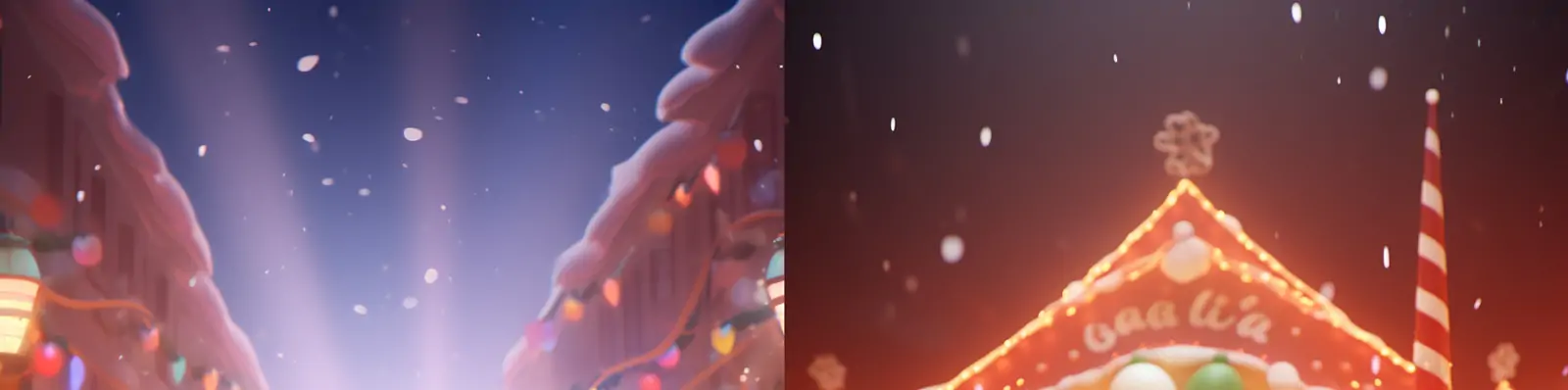 手绘可爱卡通人物儿童新年圣诞节派对礼物场景插图海报midjourney关键词咒语