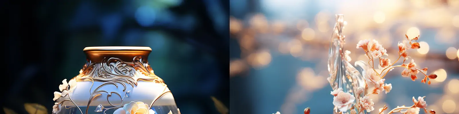 中国风复古瓷器陶瓷花瓶古典艺术立体花纹图案工艺品摄影海报midjourney关键词咒语