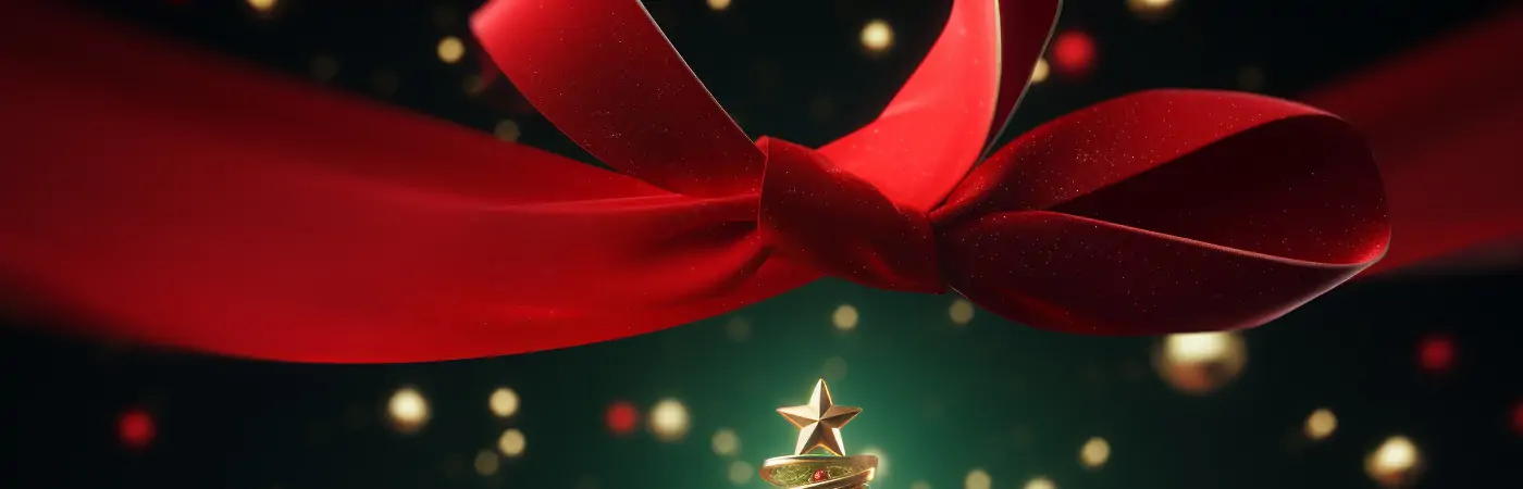 极简主义绿色圣诞节圣诞树丝带蝴蝶结杂志摄影封面海报背景midjourney关键词咒语