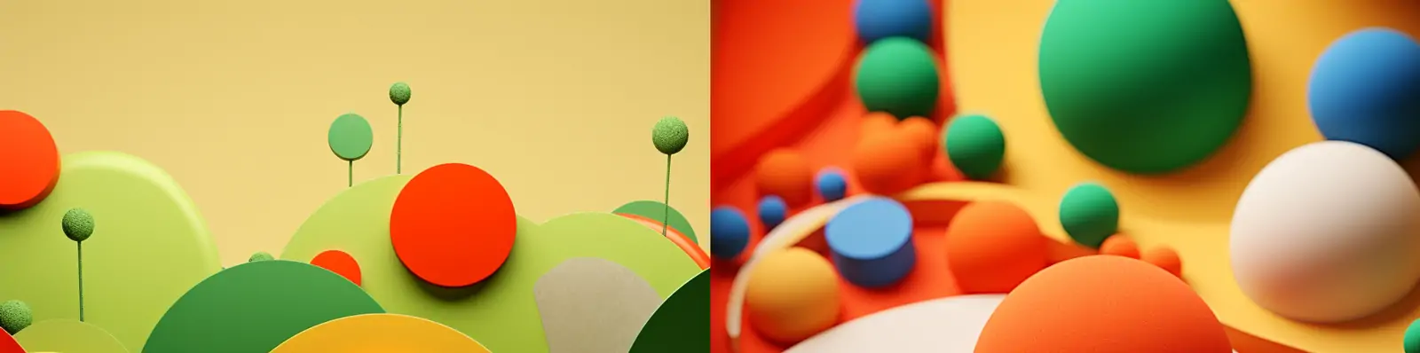 创意极简主义彩色圆形立体几何有机雕塑场景舞台空间海报背景midjourney关键词咒语分享